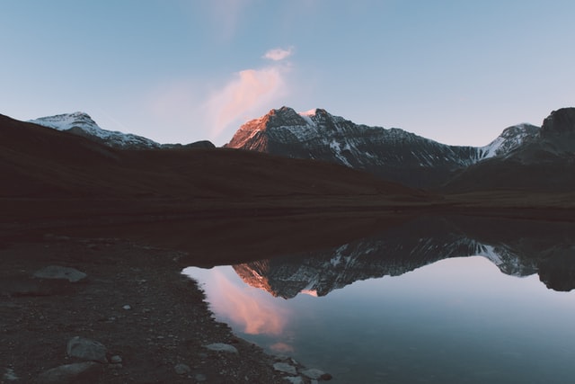 Mountain with lake